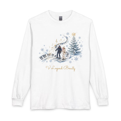 Christian Christmas Long Sleeve Shirt | Winter Wonderland White Graphic Tee | V Legend Beauty