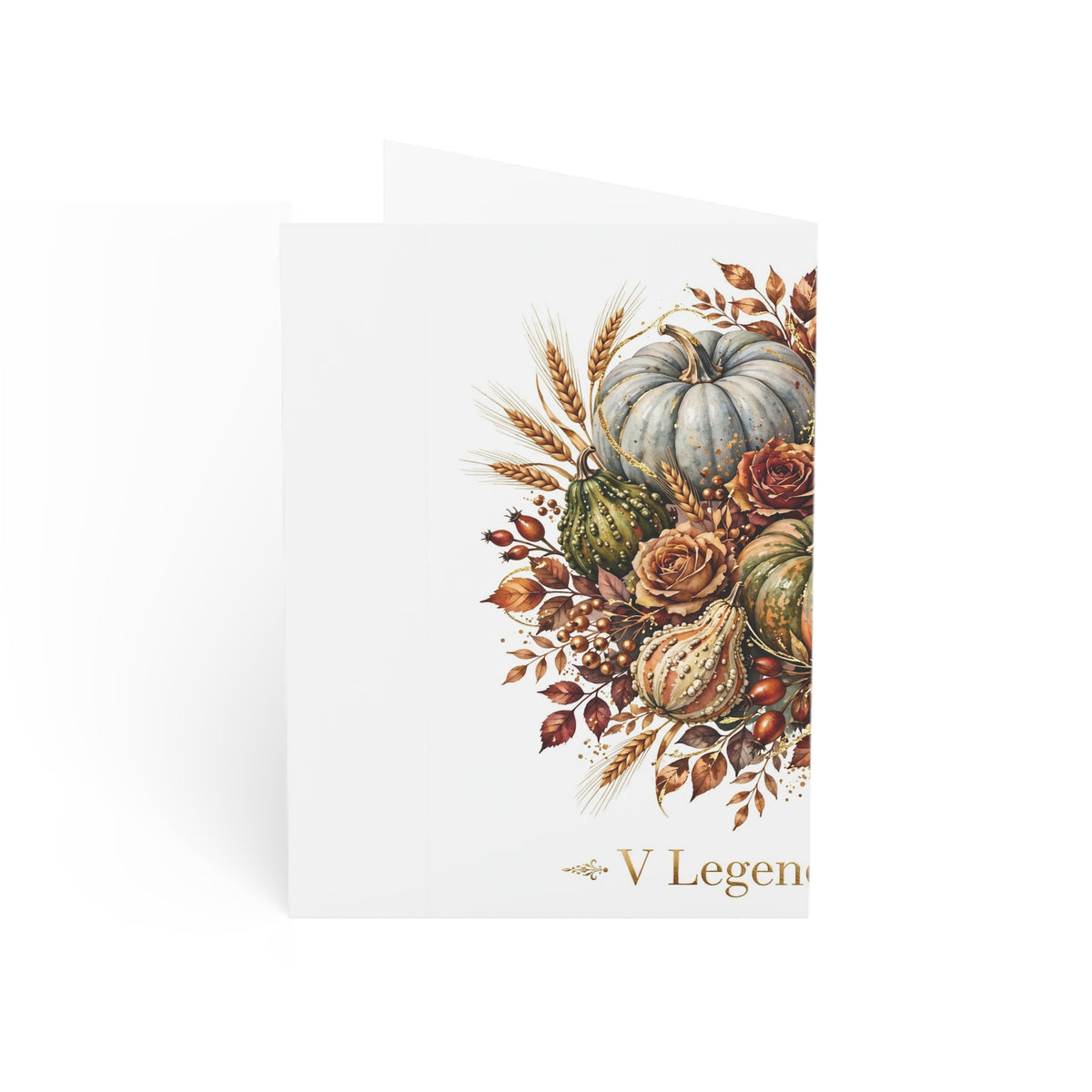 V Legend Beauty Thanksgiving Golden Pumpkin Greeting Card