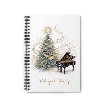 Christmas Carol Spiral Notebook | Rockin' Around the Christmas Tree Christian Journal | V Legend Beauty