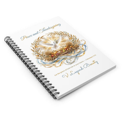 Thanksgiving Spiral Notebook | Peace and Thanksgiving Christian Journal | V Legend Beauty