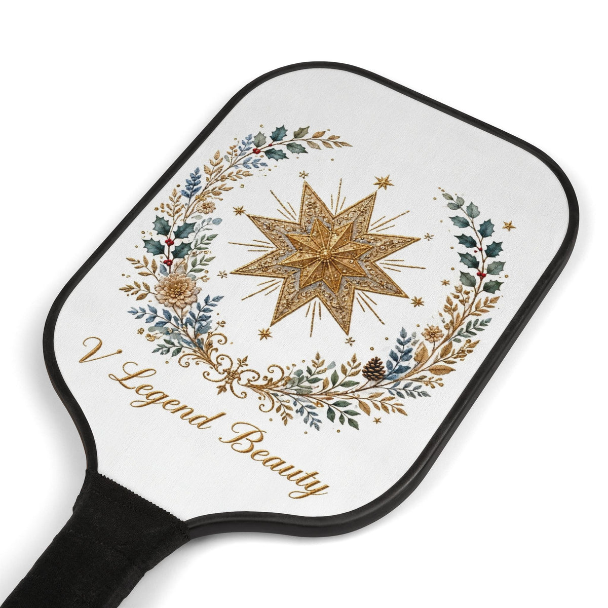 V Legend Beauty Embroidered Bethlehem Star Pickleball Paddle Set – White