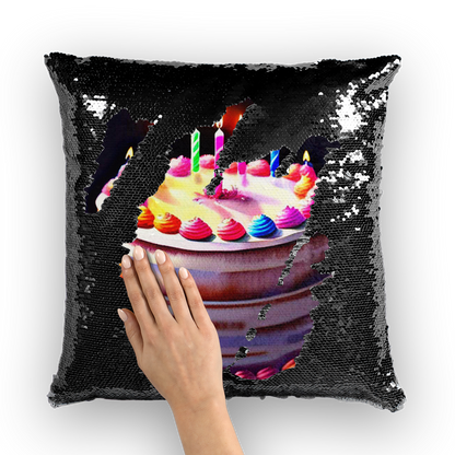 V Legend Happy Birthday Sequin Cushion Cover 🎉