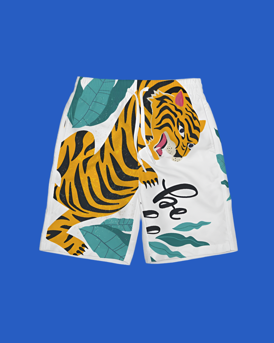 V Legend Tiger Images Boys  All-Over Print Swim Trunk