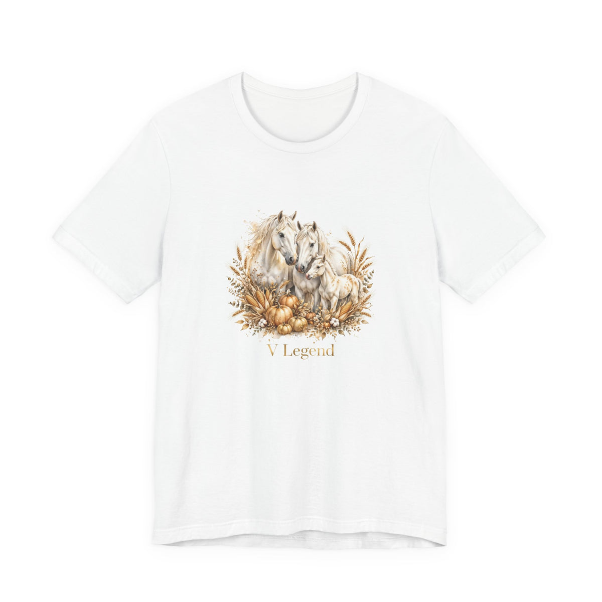 V Legend Beauty White Horses Holiday T-Shirt