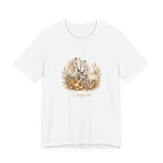 V Legend Beauty White Horses Holiday T-Shirt