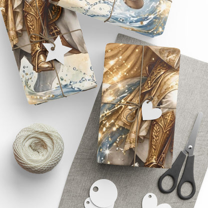 V Legend Beauty Jesus White Horse Super Roll Luxury Wrapping Paper