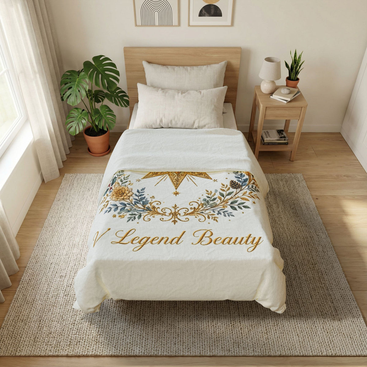 V Legend Beauty Christmas Bethlehem Star Cotton Duvet Cover
