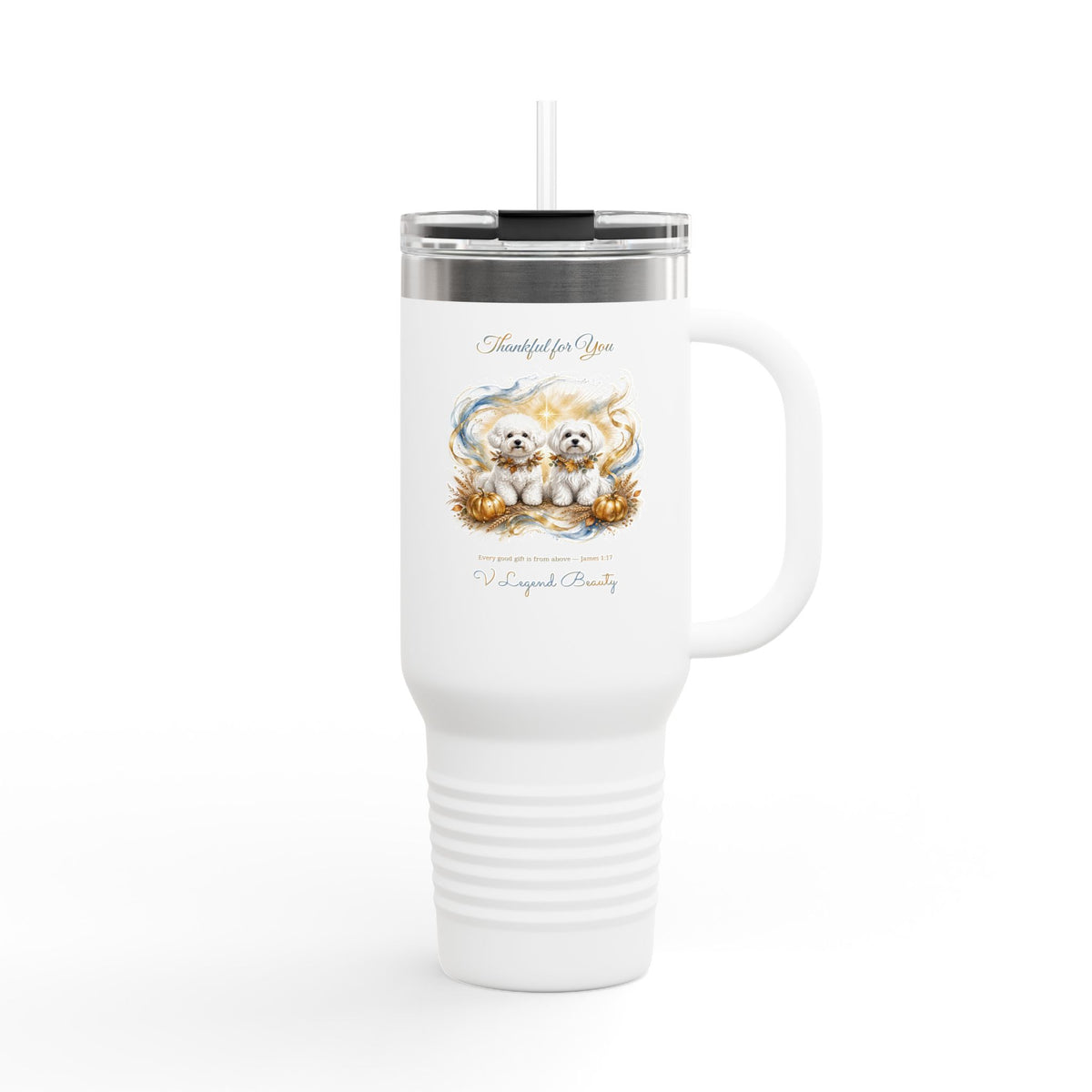 Thanksgiving 40oz Tumbler | Thankful for You Christian Travel Tumbler | V Legend Beauty