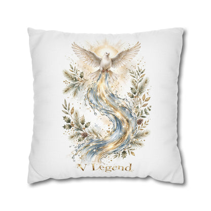 V Legend Beauty White Christian Faith Throw Pillow – Holy Dove Home Decor – Large 28"