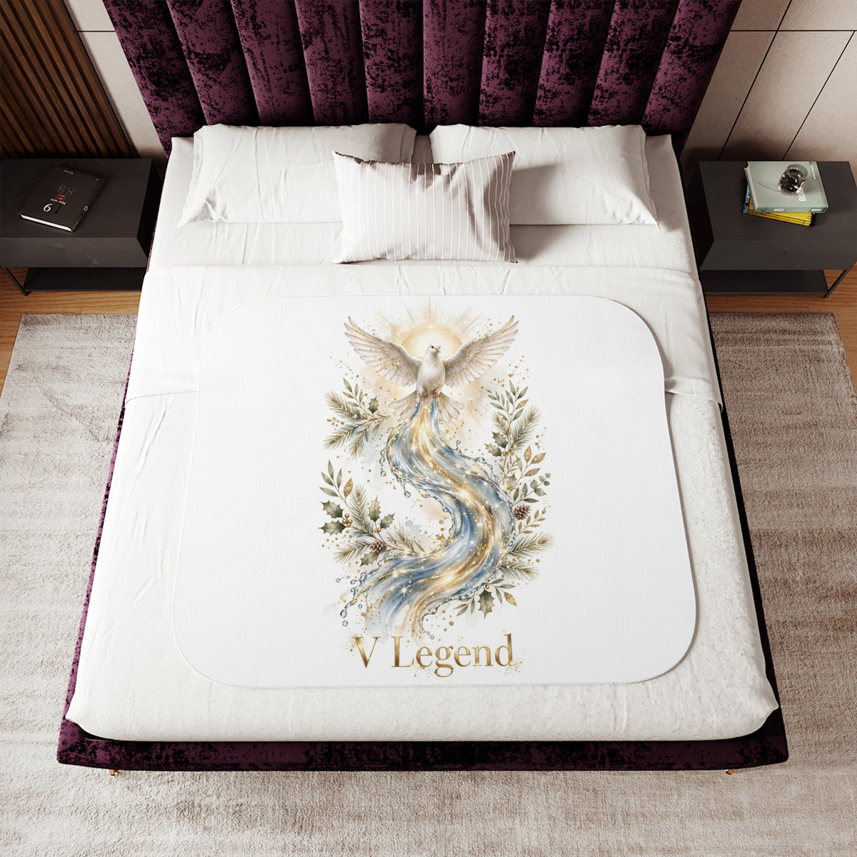V Legend Beauty Christmas Dove Sherpa Blanket