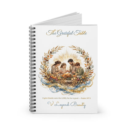 Thanksgiving Spiral Notebook | The Grateful Table Christian Journal | V Legend Beauty