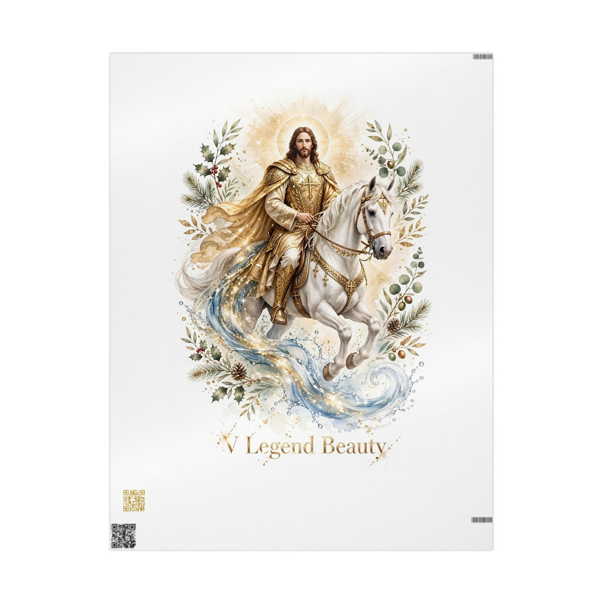 V Legend Beauty Jesus White Horse Poster Luxury Wrapping Paper