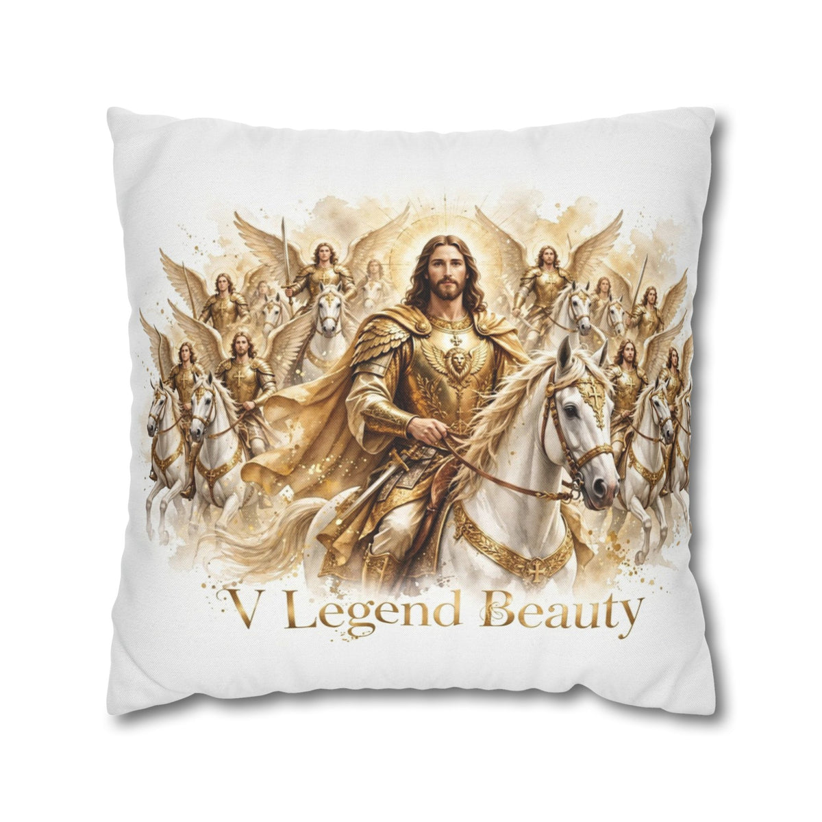 V Legend Beauty Jesus Angel Army Throw Pillow – Large