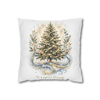 V Legend Beauty White Christian Faith Throw Pillow – Christmas Tree Water Home Decor – Small 14"