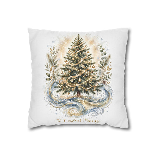 V Legend Beauty White Christian Faith Throw Pillow – Christmas Tree Water Home Decor – Small 14"