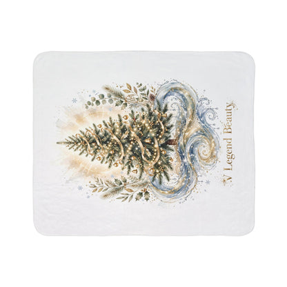 V Legend Beauty White Christmas Christian Blanket – Christmas Tree Water Cozy Sherpa Throw