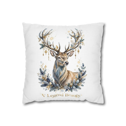 V Legend Beauty White Christian Faith Throw Pillow – Christmas Deer Home Decor – Small 14"