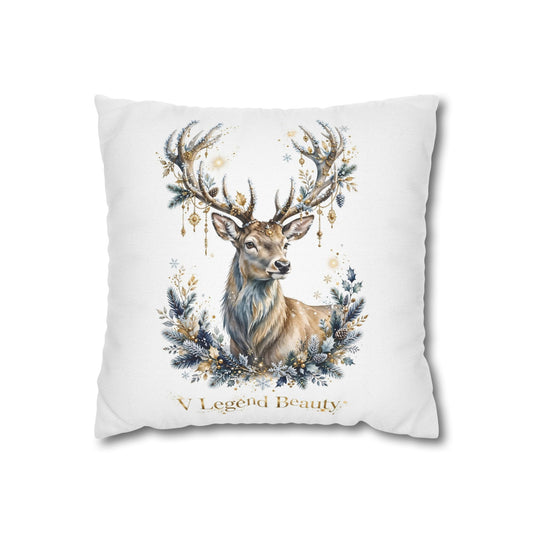 V Legend Beauty White Christian Faith Throw Pillow – Christmas Deer Home Decor – Small 14"