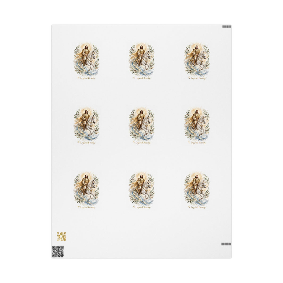 V Legend Beauty Jesus White Horse Luxury Wrapping Paper