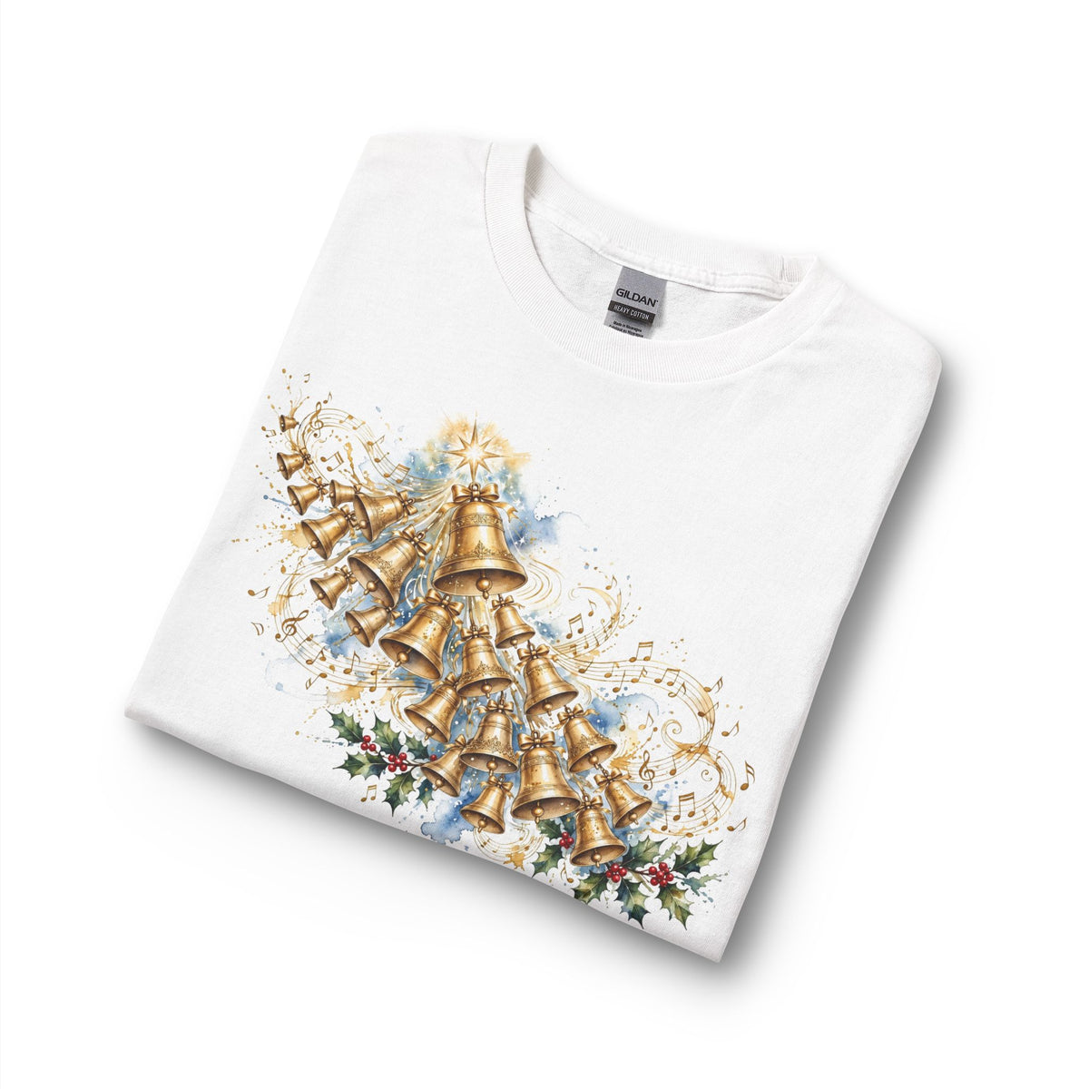Christian Christmas Long Sleeve Shirt | Carol of the Bells White Graphic Tee | V Legend Beauty