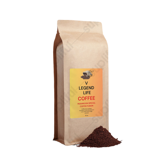 V Legend Life Special Flavors Mushroom Coffee Fusion - Lion’s Mane & Chaga 16oz / Ground Coffee