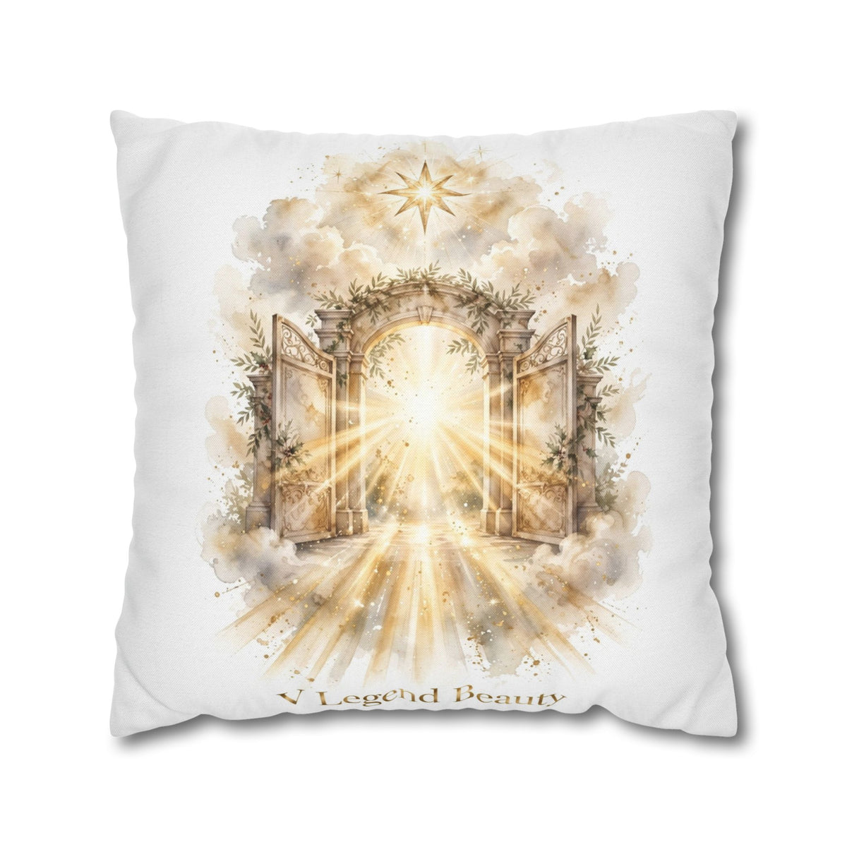 V Legend Beauty White Christian Faith Throw Pillow – Heavens Gate Home Decor – Large 28"
