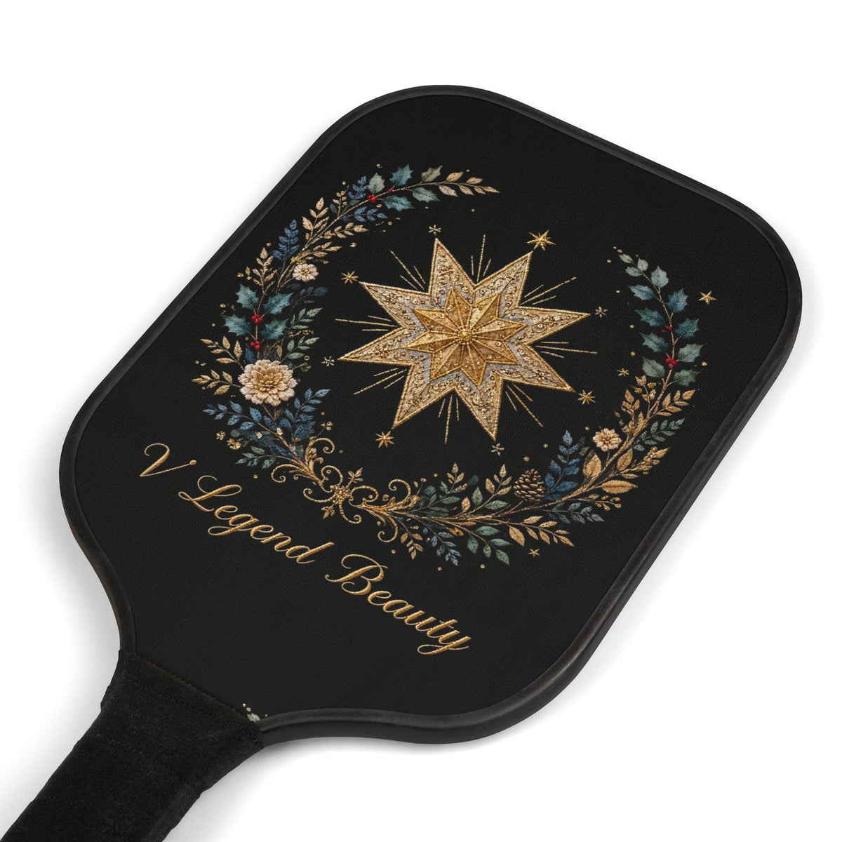 V Legend Beauty Embroidered Bethlehem Star Pickleball Paddle Set – Black