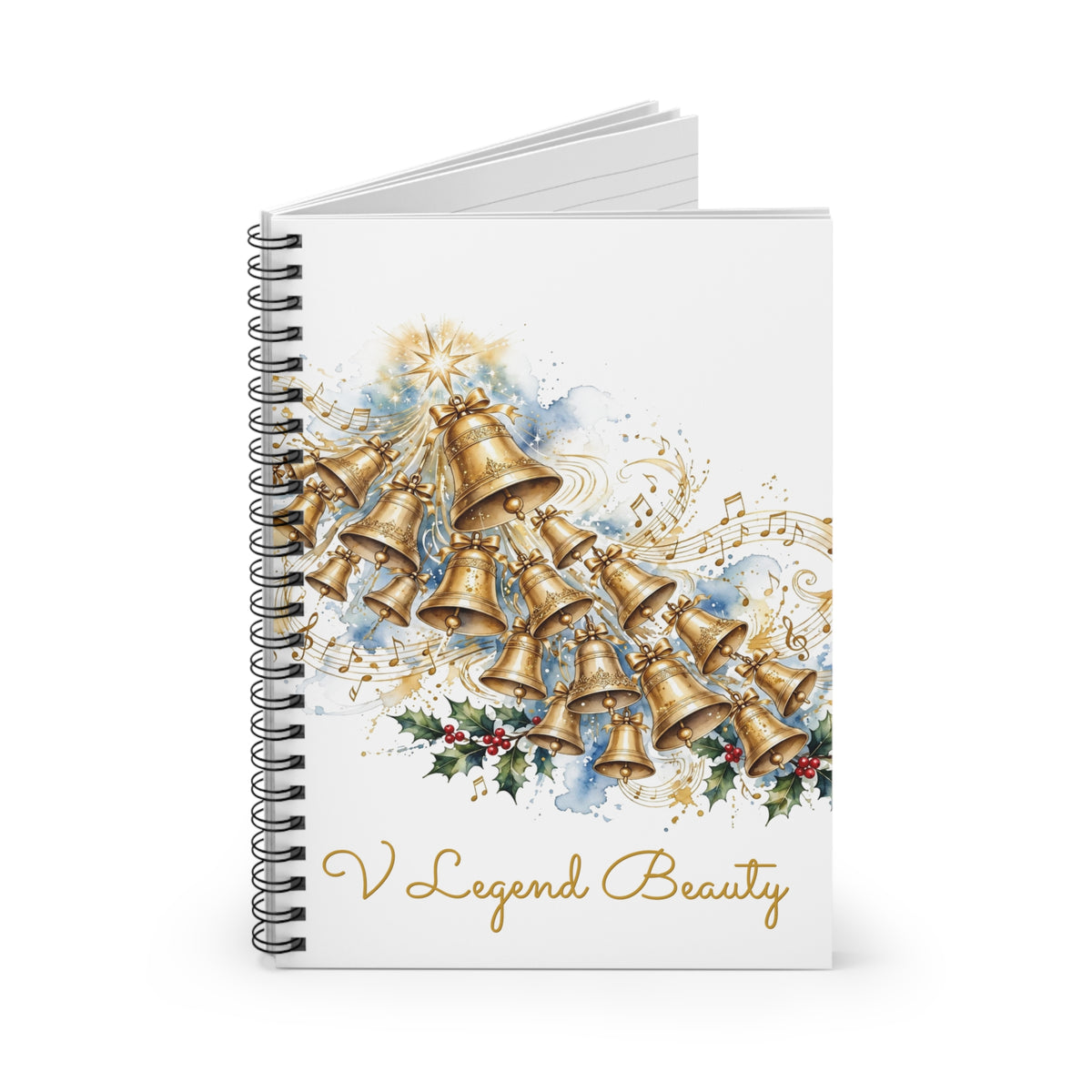 Christmas Carol Spiral Notebook | Carol of the Bells Christian Journal | V Legend Beauty