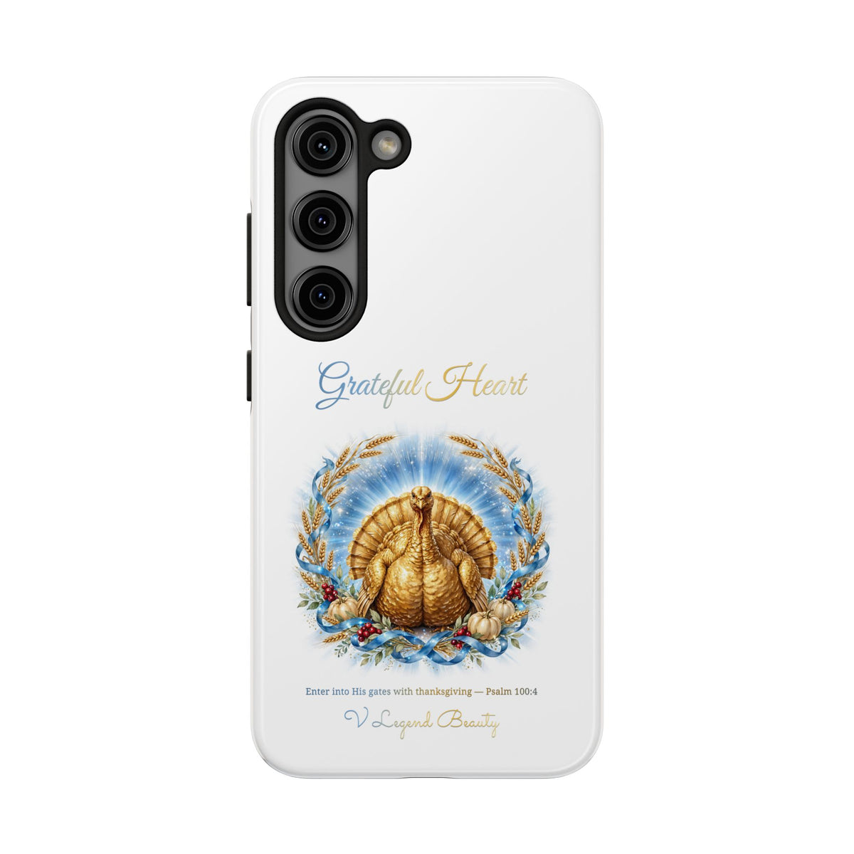 Grateful Heart Golden Turkey Phone Case | Thanksgiving Christian Gift | V Legend Beauty