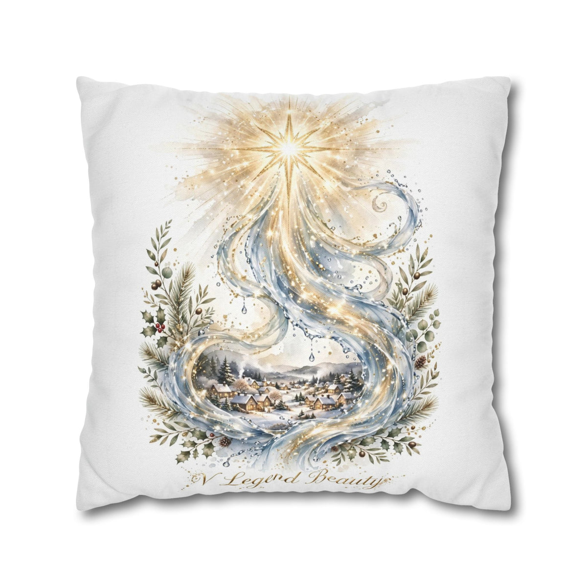 V Legend Beauty Bethlehem Star Flowing Water Throw Pillow – Large