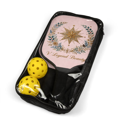 V Legend Beauty Embroidered Bethlehem Star Pickleball Paddle Set – Pink