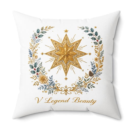 V Legend Beauty Embroidered Bethlehem Star Luxury Pillow – 28x28