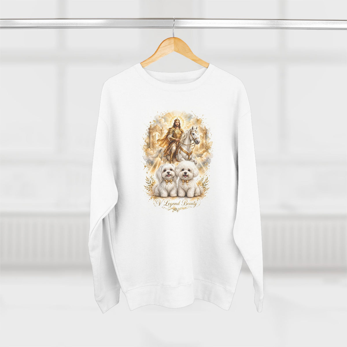 V Legend Beauty Thanksgiving Two Dogs Holiday Sweatshirt