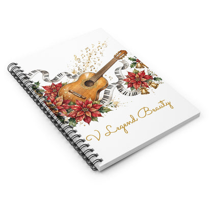 Christmas Carol Spiral Notebook | Feliz Navidad Christian Journal | V Legend Beauty