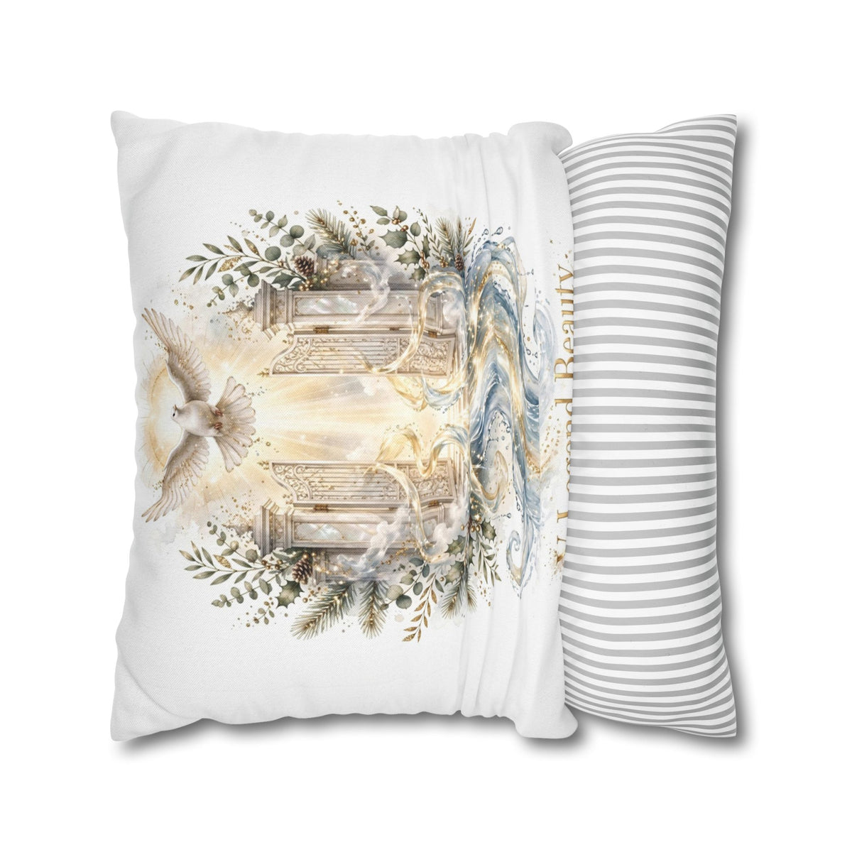 V Legend Beauty White Christian Faith Throw Pillow – Heavenly Gates Water Home Decor – Large 28"