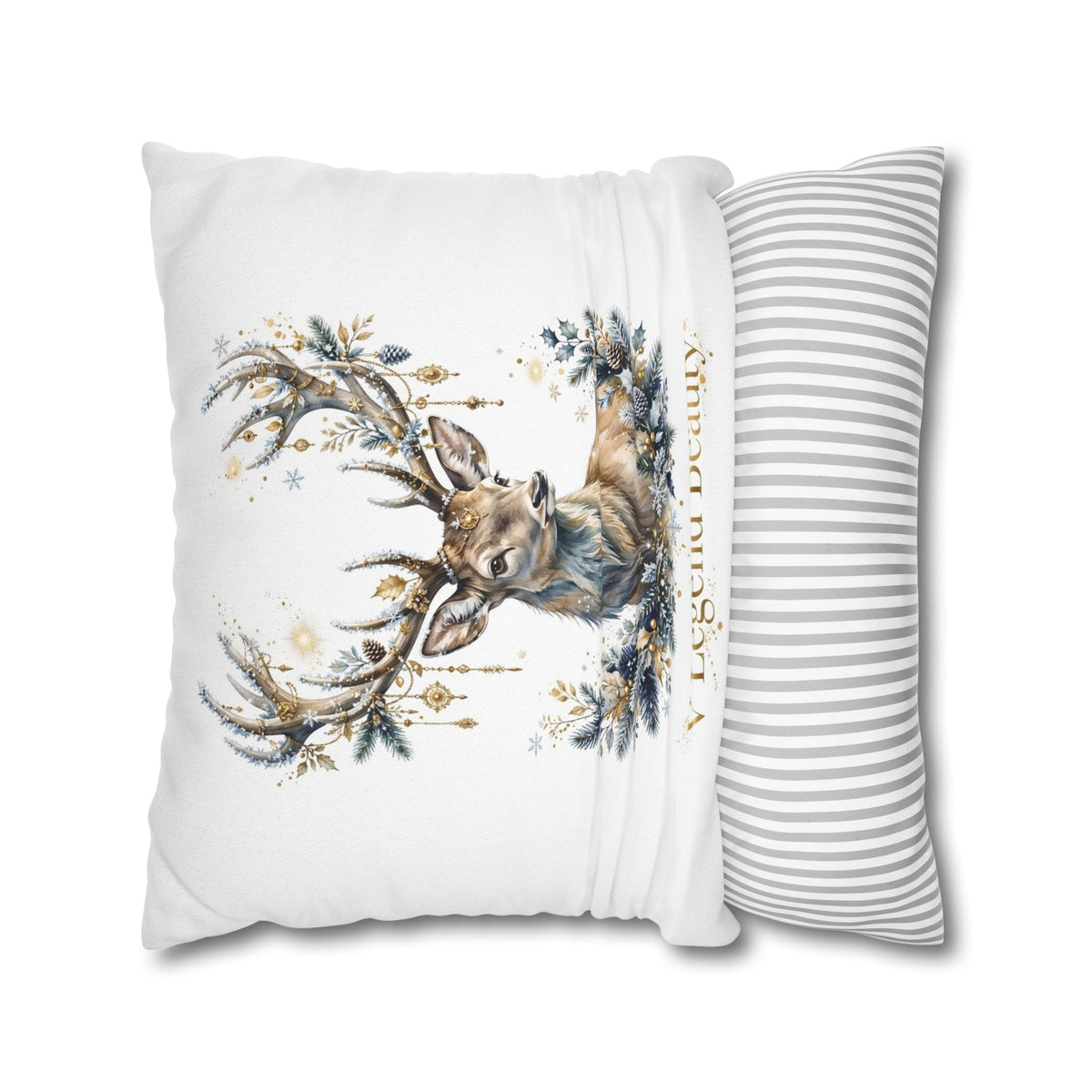 V Legend Beauty White Christian Faith Throw Pillow – Christmas Deer Home Decor – Large 28"
