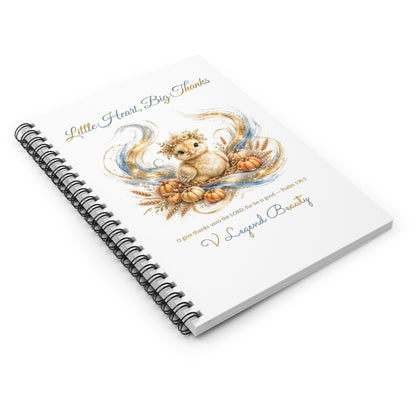 Thanksgiving Spiral Notebook | Little Heart, Big Thanks Christian Journal | V Legend Beauty
