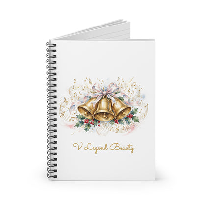 Christmas Carol Spiral Notebook | Jingle Bells Christian Journal | V Legend Beauty