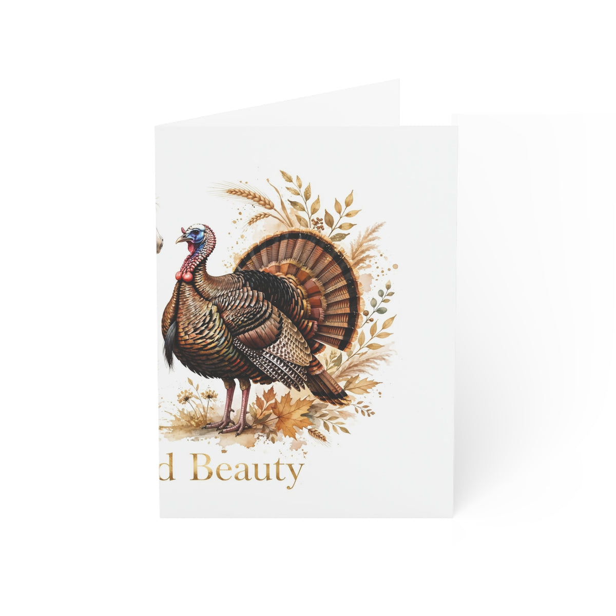 V Legend Beauty Thanksgiving White Horse Turkey Greeting Card
