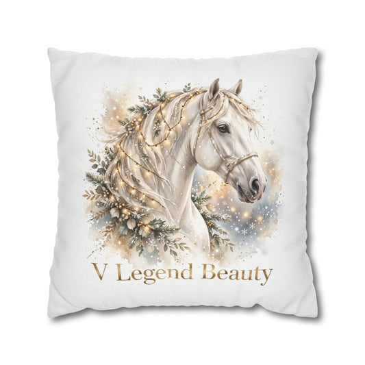 V Legend Beauty White Christian Faith Throw Pillow – Christmas Horse Home Decor – Large 28"