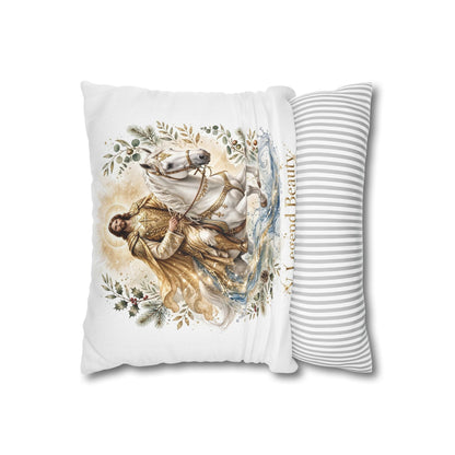 V Legend Beauty White Christian Faith Throw Pillow – Jesus Horse Water Home Decor – Small 14"