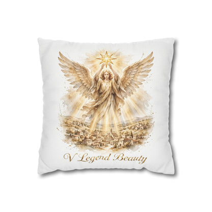 V Legend Beauty White Christian Faith Throw Pillow – Angel Star Home Decor – Small 14"