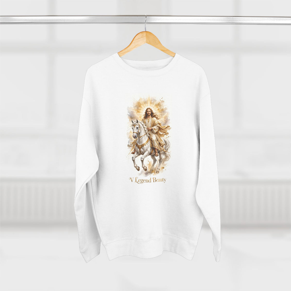 V Legend Beauty Jesus White Horse Sweatshirt