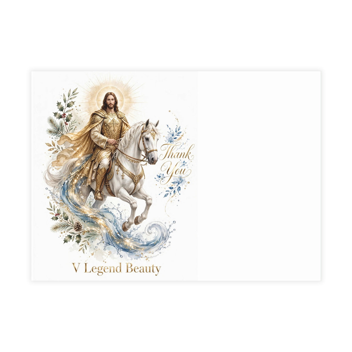 V Legend Beauty Golden Armor Jesus Thank You Card