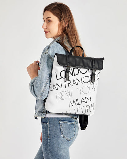 V Legend In Fashion City  Casual Flap Backpack