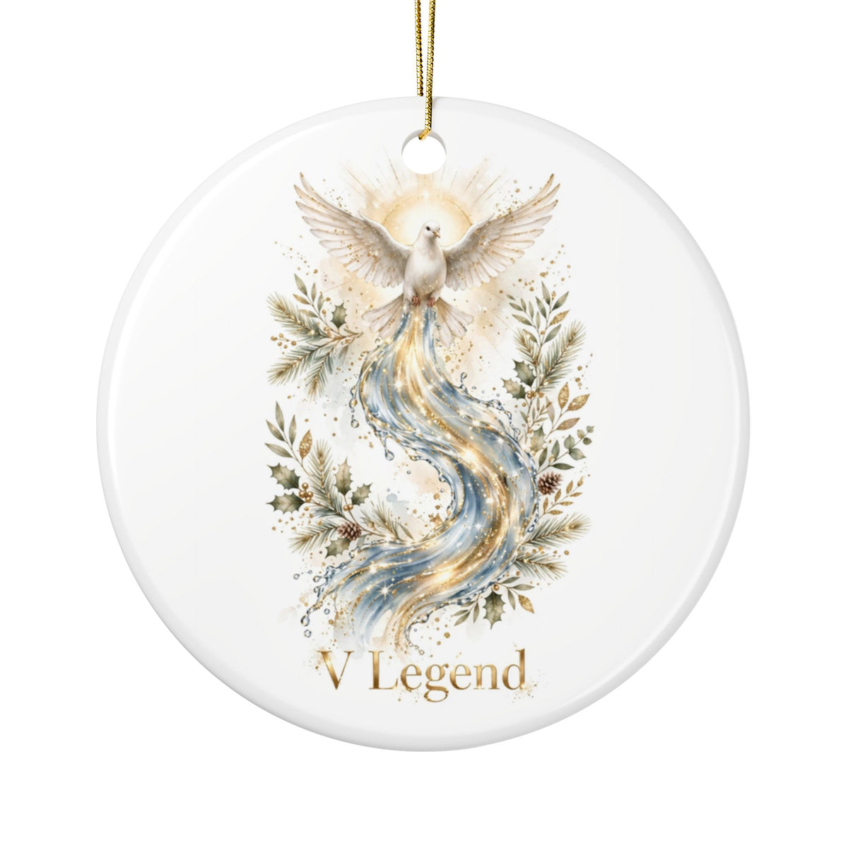 V Legend Beauty White Christmas Christian Ornament