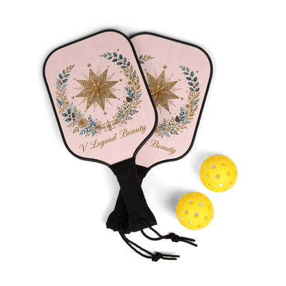 V Legend Beauty Embroidered Bethlehem Star Pickleball Paddle Set – Pink