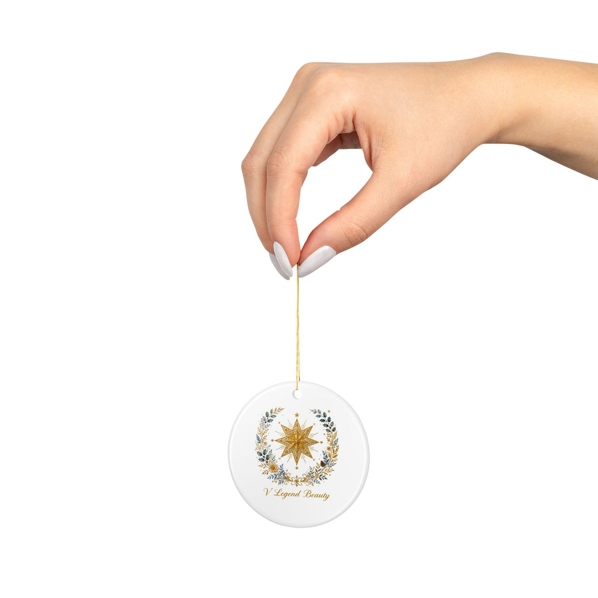 V Legend Beauty Embroidered Bethlehem Star Christmas Ornament