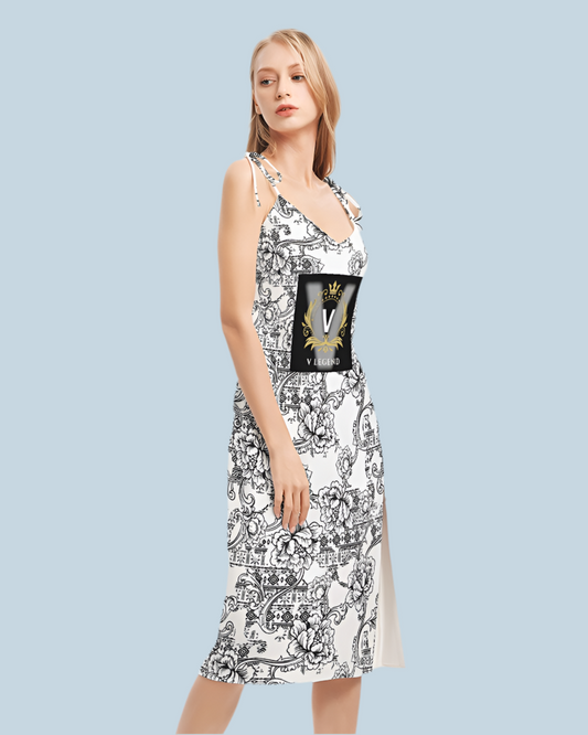 V Legend Make it Happen  Women's All-Over Print Tie Strap Split Dress