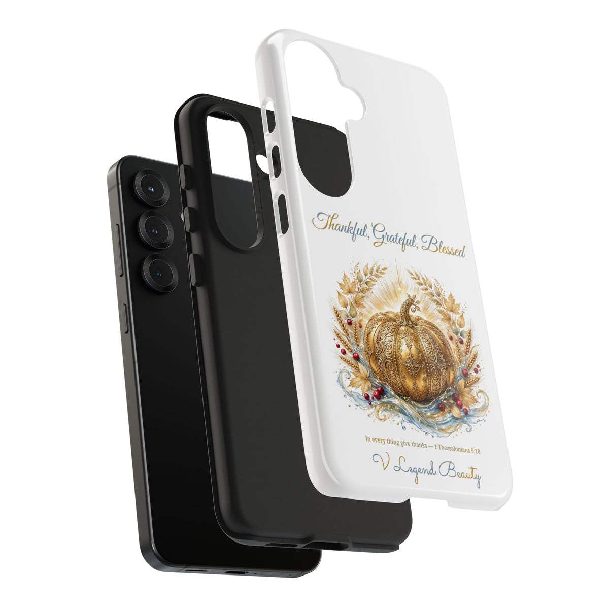 Thankful, Grateful, Blessed Phone Case | Thanksgiving Christian Gift | V Legend Beauty